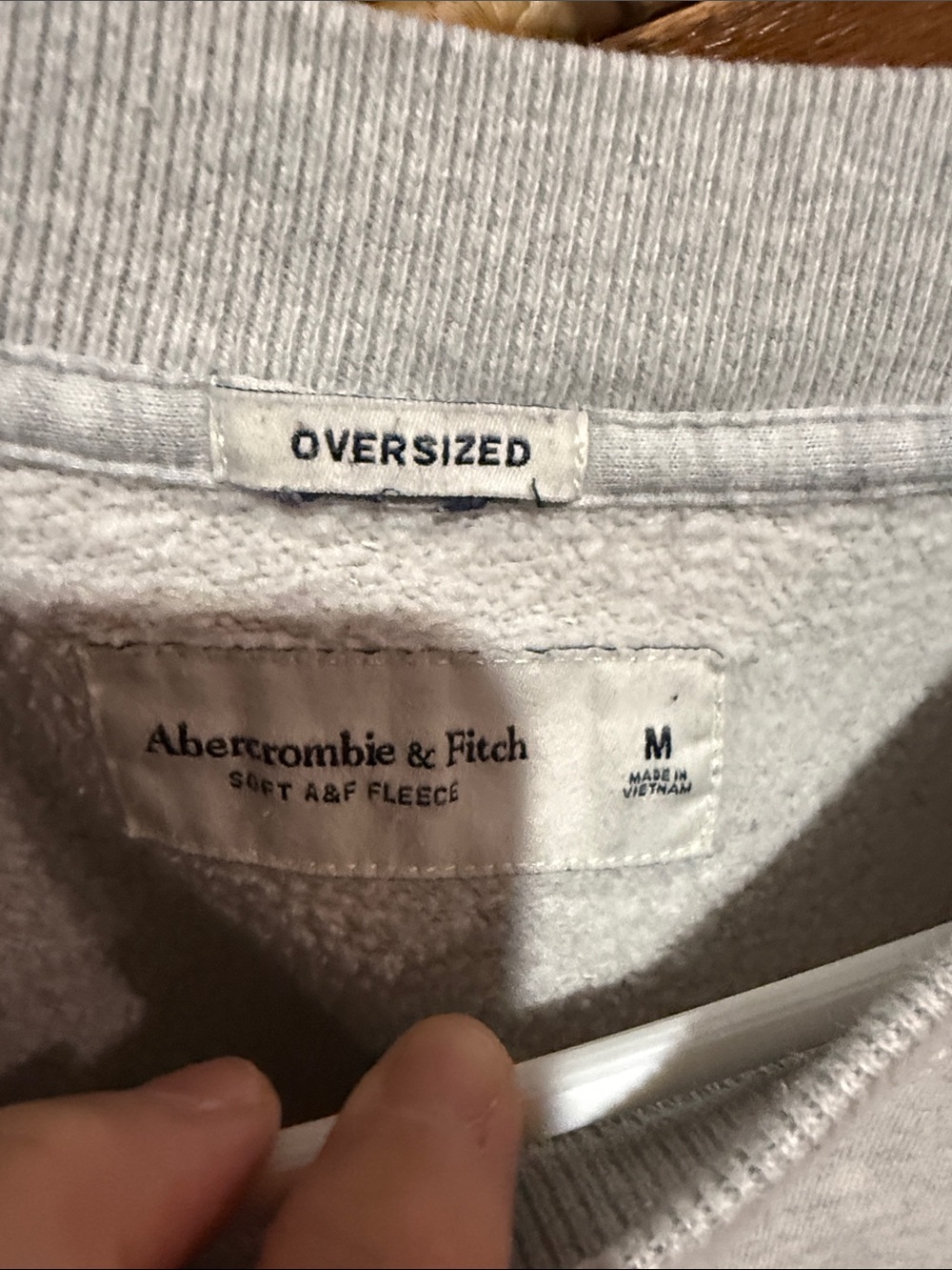 Abercrombie & Fitch Light Gray Cape Cod Bay Sweatshirt with Maroon Print - Picture 2 of 3